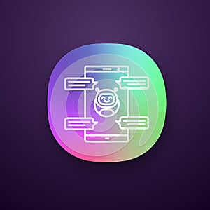 Chatbot with speech bubbles app icon