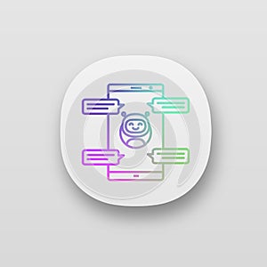 Chatbot with speech bubbles app icon