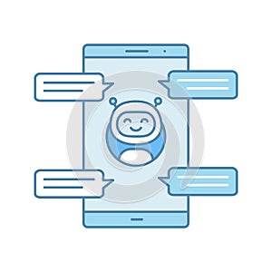 Chatbot with speech bubbles color icon