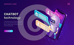 Chatbot technology, artificial intelligence concept