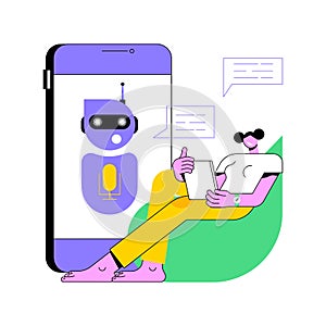 Chatbot virtual assistant abstract concept vector illustration.