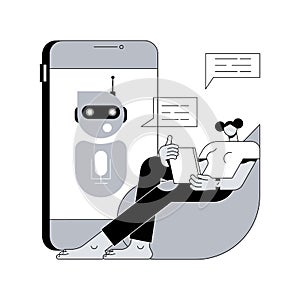 Chatbot virtual assistant abstract concept vector illustration.