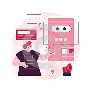 Chatbot virtual assistant abstract concept vector illustration.