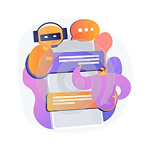 Chatbot virtual assistant abstract concept vector illustration.