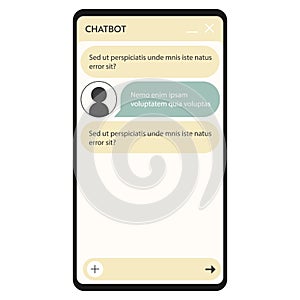 Chatbot window interface.