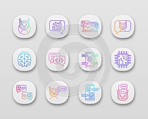 Chatbots app icons set