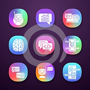 Chatbots app icons set