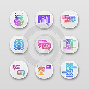 Chatbots app icons set