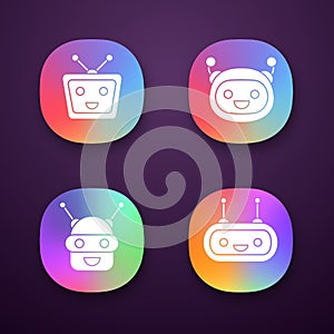 Chatbots app icons set