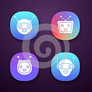 Chatbots app icons set