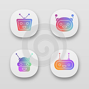 Chatbots app icons set