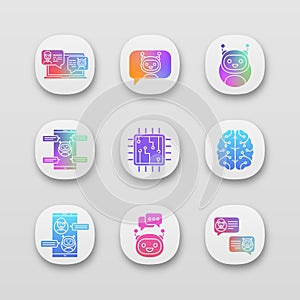 Chatbots app icons set
