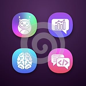 Chatbots app icons set
