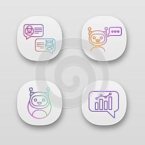 Chatbots app icons set