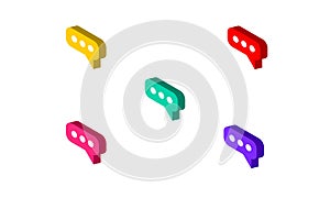 chatbox 3D in five colours