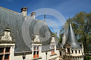 Chateau Azay-le-Rideau (was built from 1515 to 1527), Loire, France