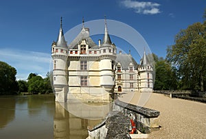 Chateau Azay-le-Rideau (was built from 1515 to 1527), Loire, France