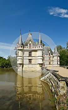 Chateau Azay-le-Rideau (was built from 1515 to 1527), Loire, France