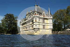 Chateau Azay-le-Rideau (was built from 1515 to 1527), Loire, France