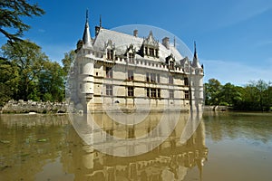 Chateau Azay-le-Rideau (was built from 1515 to 1527), Loire, France