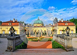 Chateau Buchlovice is designed in the Italian Baroque style. Region South Moravia, Czech Republic