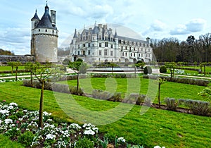Chateau Chenonceau or Ladies Castle (France).