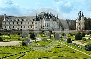 Chateau Chenonceau or Ladies Castle (France).