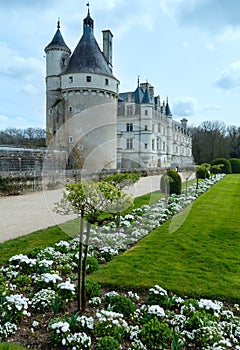 Chateau Chenonceau or Ladies Castle (France).