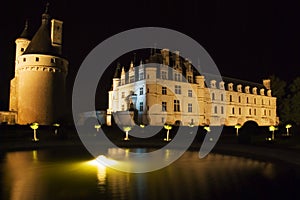 Chateau Chenonceau at night