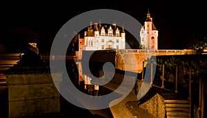 Chateau Chenonceau at night.