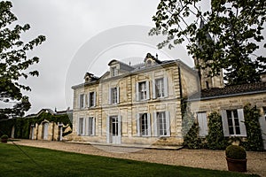 Chateau Cheval Blanc mansion garden,saint emilion, right bank,Bordeaux, France