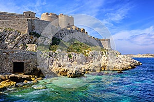 Chateau d'If castle on an island in Marseilles, France