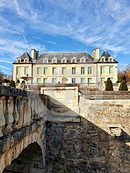 Chateau de Auvers-sur-Oise, small castel in the Vincent Van Gogh city, north of Paris, Auvers sur Oise, France
