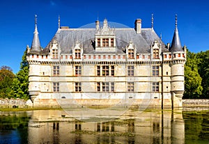 The chateau de Azay-le-Rideau, castle in France