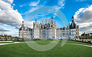 Chateau de Chambord, the largest castle in the Loire Valley, France