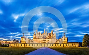 Chateau de Chambord, the largest castle in the Loire Valley - France