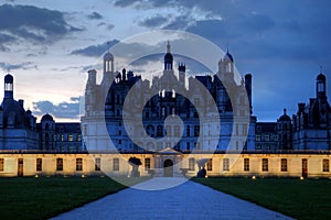 Chateau de Chambord night, Loire Valley, France