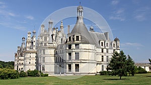 Chateau de Chambord, view from the west side corner, France