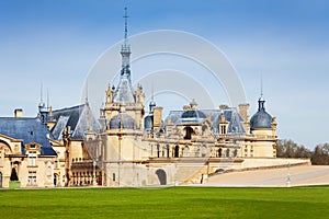 Chateau de Chantilly castle in the North of Paris