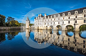 Chateau de Chenonceau on the Cher River, Loire Valley, France