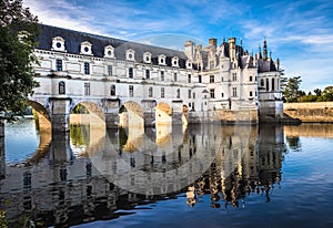 Chateau de Chenonceau on the Cher River, Loire Valley, France