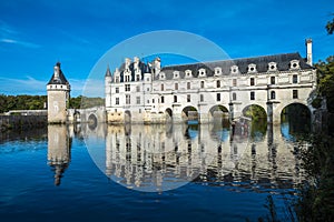 Chateau de Chenonceau on the Cher River, Loire Valley, France