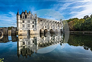 Chateau de Chenonceau on the Cher River, Loire Valley, France photo