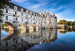 Chateau de Chenonceau on the Cher River, Loire Valley, France photo