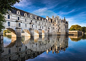 Chateau de Chenonceau on the Cher River, Loire Valley, France photo