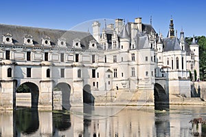 Chateau de Chenonceau France. This castle is located near the small village of Chenonceaux in the Loire Valley was built in the 15