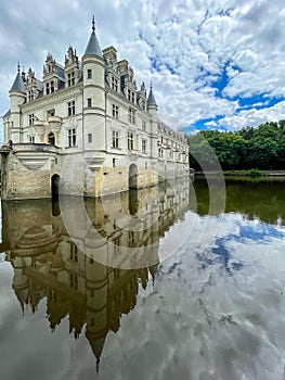 Chateau de Chenonceau and reflection on the river