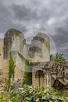 Chateau de Gencay ruins (Du Guesclin), department Vienne, Aquitaine, France photo