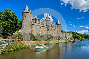 Chateau de Josselin by the river Oust, is located in Morbihan in Brittany.