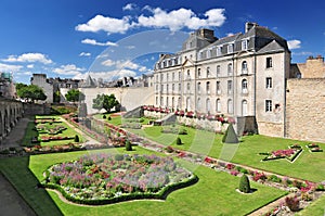 The Chateau de l`Hermine is an old fort built in the castle vanished city walls of Vannes, France